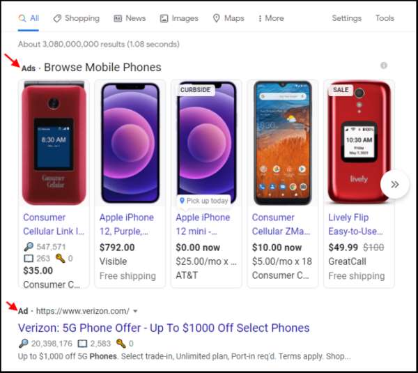 Ads in the SERPs